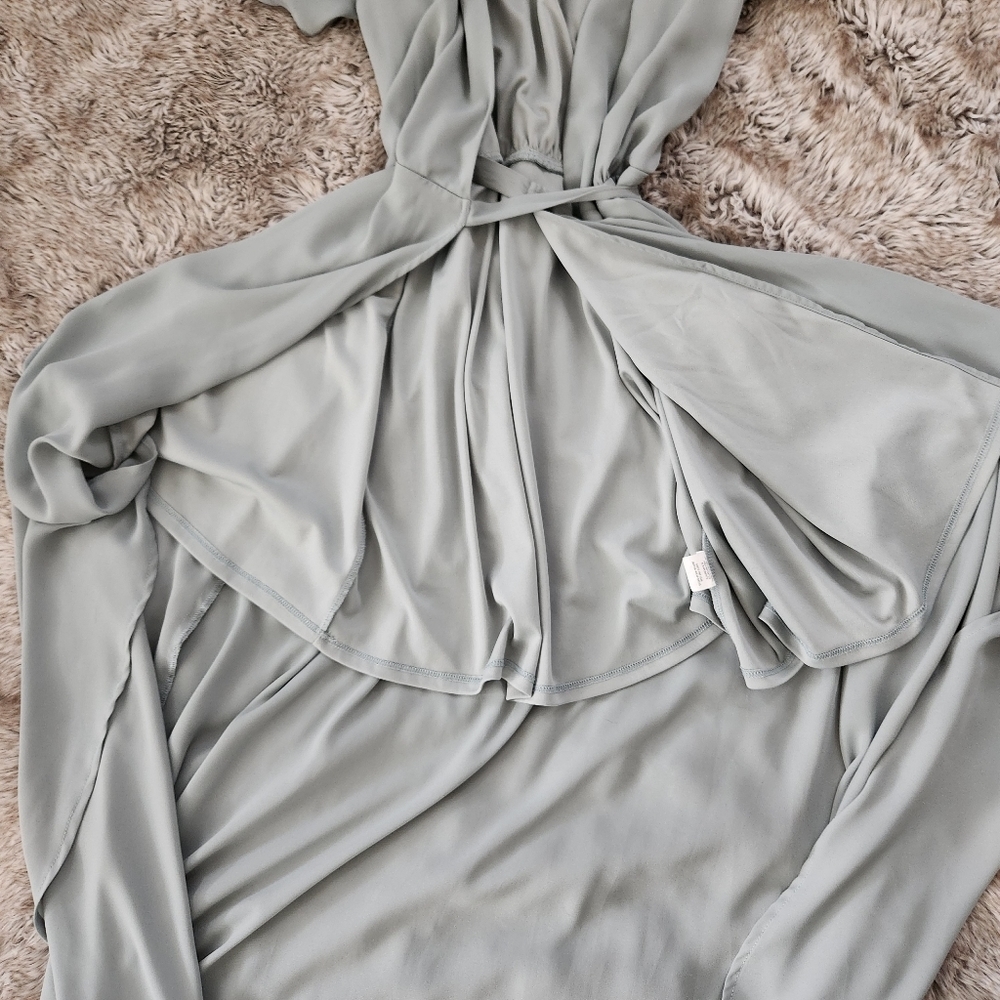 Show Me‎ Your Mumu Sophia Wrap Dress Sage Green Full Length Size Small - Picture 6 of 11
